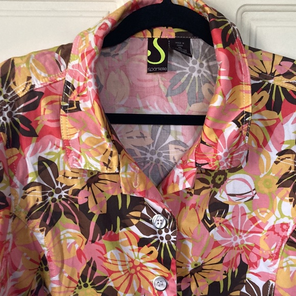 SPORTELLE💫 Women’s Floral Button-Up Stretch Jacket Blazer - Picture 6 of 12